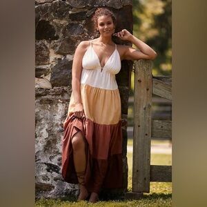 Anthropologie Raya Colorblock Maxi Dress Size XL